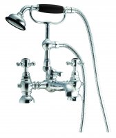 Harrogate Chrome Bath Shower Mixer with Cradle - Black