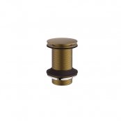 Britton Hoxton Unslotted Click Clack Brushed Brass Basin Waste