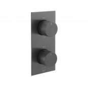 Vado Individual Knurled Accents 2 Outlet Thermostatic Shower Valve - Brushed Black