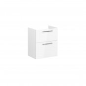 Vitra Root 60cm Compact Basin Unit with Two Drawers - High Gloss White