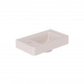 Vado Cameo 400mm Mineral Cast Basin with Left Tap Hole - Pink Clay