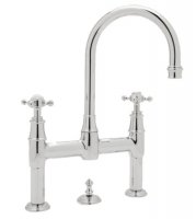 Perrin & Rowe Deck Mounted Basin Mixer with Crosshead Handles (3709)
