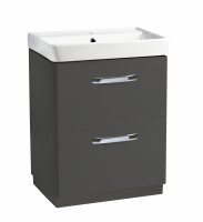 Tavistock Compass 600mm Freestanding Double Drawer Unit and Basin - Gloss Clay