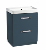 Tavistock Compass 600mm Freestanding Double Drawer Unit and Basin - Oxford Blue