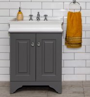 Silverdale Victorian 670mm Vanity Unit and Square Basin - Dark Lead