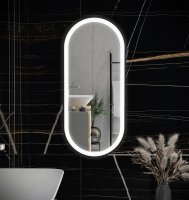 RAK Picture Oval 450x1000mm Led Illuminated Mirror - Matt Black