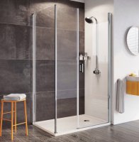 Roman Innov8 1000 x 800mm Pivot Door with In-Line Panel and Side Panel