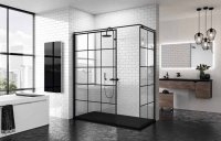 Novellini Kuadra H Squares/Stripes 1400mm Wetroom Shower Panel