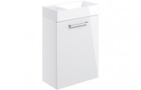 Purity Collection Volti 410mm Wall Hung 1 Door Basin Unit & Basin - White Gloss