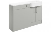 Purity Collection Aurora 1242mm Basin & Toilet Unit Pack (LH) - Light Grey Gloss