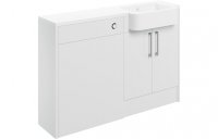 Purity Collection Aurora 1242mm Basin & Toilet Unit Pack (LH) - White Gloss
