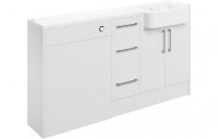 Purity Collection Aurora 1542mm Basin Toilet & 3 Drawer Unit Pack (RH) - White Gloss