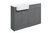 Purity Collection Belinda 1242mm Basin & Toilet Unit Pack (LH) - Grey Ash
