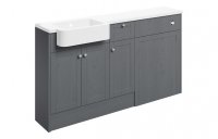 Purity Collection Belinda 1542mm Basin Toilet & 1 Drawer 1 Door Unit Pack (LH) - Grey Ash
