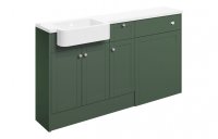 Purity Collection Belinda 1542mm Basin Toilet & 1 Drawer 1 Door Unit Pack (LH) - Matt Sage Green