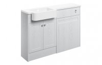 Purity Collection Belinda 1242mm Basin & Toilet Unit Pack (LH) - Satin White Ash