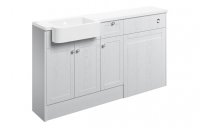 Purity Collection Belinda 1542mm Basin Toilet & 1 Drawer 1 Door Unit Pack (RH) - Satin White Ash
