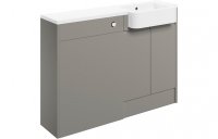 Purity Collection Valento 1242mm Basin & Toilet Unit Pack (LH) - Pearl Grey Gloss