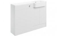 Purity Collection Valento 1242mm Basin & Toilet Unit Pack (LH) - White Gloss