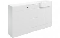 Purity Collection Valento 1542mm Basin Toilet & 3 Drawer Unit Pack (LH) - White Gloss