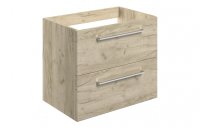 Purity Collection Volti 590mm Wall Hung 2 Drawer Basin Unit (No Top) - Oak