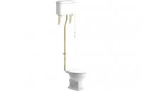 Purity Collection Chateau High Level Toilet w/Brushed Brass Finish & Soft Close Seat