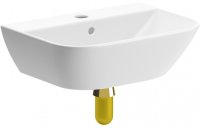 Purity Collection Forestglow 450x320mm 1 Tap Hole Cloakroom Basin & Brushed Brass Bottle Trap