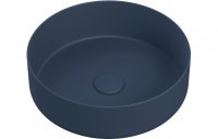 Purity Collection Opulent 355mm Ceramic Round Washbowl & Waste - Matt Deep Blue