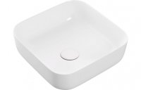 Purity Collection Opulent 400mm Ceramic Square Washbowl & Waste - Matt White
