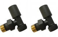 Purity Collection Patterned Anthracite Radiator Valves - Angled