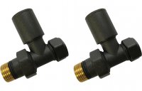 Purity Collection Patterned Anthracite Radiator Valves - Straight
