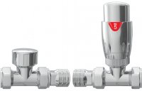 Purity Collection Round Thermostatic Chrome Radiator Valves - Straight