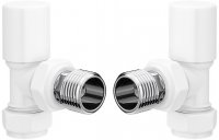 Purity Collection Patterned White Radiator Valves - Angled