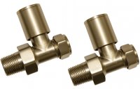 Purity Collection Brushed Brass Radiator Valves - Straight
