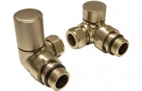 Purity Collection Brushed Brass Radiator Valves - Corner