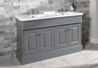 Silverdale Victorian 1400mm Vanity Unit and Double Basin - Dark Lead