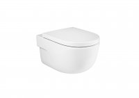 Roca Meridian-N Rimless Wall-Hung Pan with Horizontal Outlet & Hidden Fixations - White