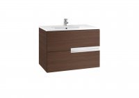 Roca Victoria-N Textured Wenge 1000mm Square Basin & Unit with 2 Drawers