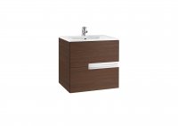 Roca Victoria-N Textured Wenge 600mm Square Basin & Unit with 2 Drawers