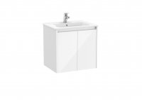 Roca Tenet Glossy White 600 x 460mm 2 Door Vanity Unit and Basin