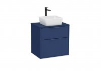 Roca Optica 600mm Steel Blue Vanity Unit with 2 Drawers & Matching Countertop