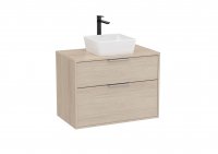 Roca Optica 800mm Light Ash Vanity Unit with 2 Drawers & Matching Countertop