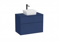 Roca Optica 800mm Steel Blue Vanity Unit with 2 Drawers & Matching Countertop