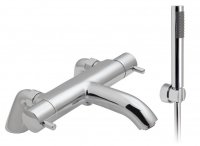 Vado Celsius Pillar Mounted 2 Hole Thermostatic Bath Shower Mixer with Shower Kit