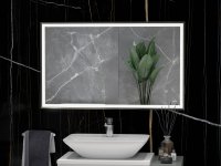 RAK Picture Square 600x1000mm Led Illuminated Mirror - Brushed Nickel