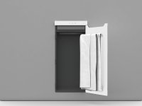 Zehnder Studio Collection Zenia Thermal Comfort Unit Right Handed Door Hinge 1000 x 450mm - White Glass
