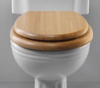 Silverdale Light Oak Nickel Hinge Soft Close Toilet Seat - Stock Clearance