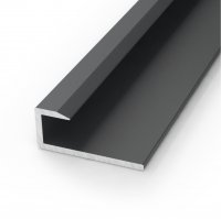 Zest Aluminium End Caps 2600mm x 6mm x 18mm For Use with 5mm Panels - Black