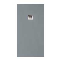 Sommer Essenza 1400 x 800mm Grey Slate Shower Tray - Offset Waste