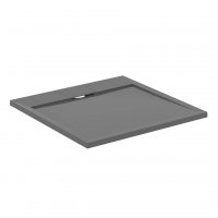 Ideal Standard i.life Ultra Flat S 1000 x 1000mm Square Shower Tray with Waste - Concrete Grey